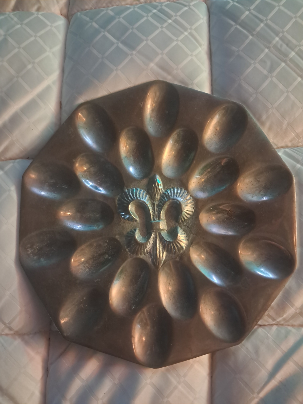 Vintage New Orleans Deviled Egg Platter - Stainless steel.